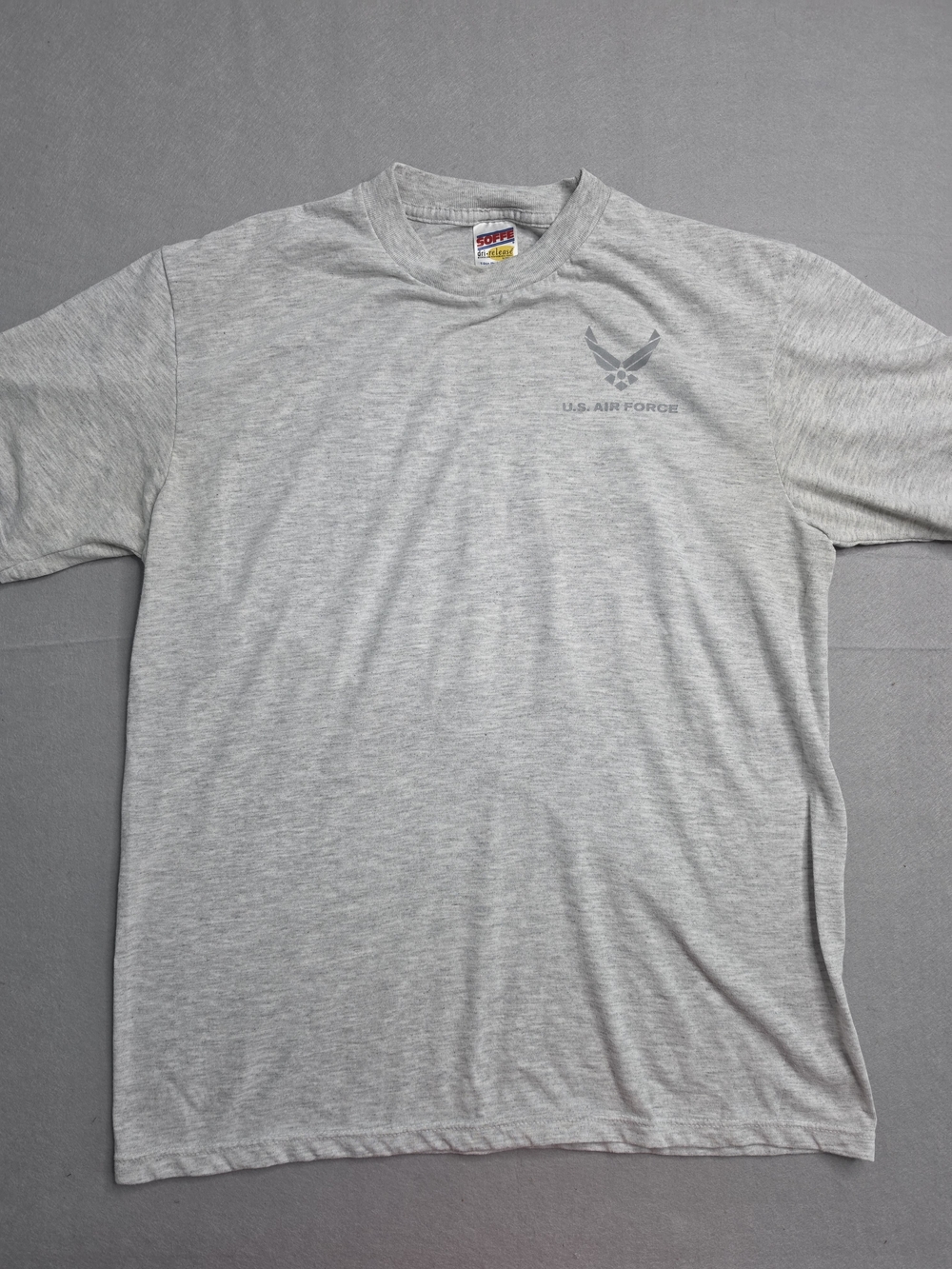 US Air Force Soffe T Shirt M Gray PT Tee Dri Release Military Training USA Made